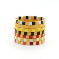 Tibetan Style Bracelet,  Square, plated, fashion jewelry & Bohemian style & elastic & stoving varnish & Unisex, more colors for choice, nickel, lead & cadmium free, 6x6mm, Inner Diameter:Approx 55mm, Sold By PC