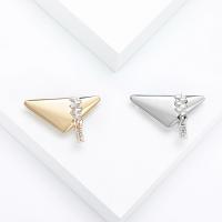 Zinc Alloy Brocher, Triangle, forgyldt, mode smykker & for kvinde & med rhinestone, flere farver til valg, nikkel, bly & cadmium fri, 41x26mm, Solgt af PC