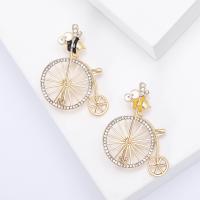 Tibetan Style Brooches, gold color plated, fashion jewelry & for woman & enamel & with rhinestone, more colors for choice, nickel, lead & cadmium free, 33x40mm, Sold By PC