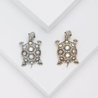 Zinc Alloy Brooches Turtle plated vintage & fashion jewelry & for woman & with rhinestone nickel lead & cadmium free Sold By PC