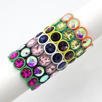 Tibetan Style Bracelet, with Elastic Thread & Crystal, stoving varnish, fashion jewelry & Bohemian style & Unisex, more colors for choice, nickel, lead & cadmium free, Inner Diameter:Approx 55mm, Sold By PC