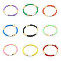 Tibetan Style Bracelet, gold color plated, fashion jewelry & Bohemian style & elastic & stoving varnish & Unisex, more colors for choice, nickel, lead & cadmium free, Inner Diameter:Approx 55mm, Sold By PC