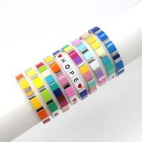 Tibetan Style Bracelet, with Elastic Thread, stoving varnish, fashion jewelry & Bohemian style & Unisex, more colors for choice, nickel, lead & cadmium free, Inner Diameter:Approx 55mm, Sold By PC