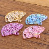 Resin Pendant, Fan, DIY & hollow, more colors for choice, 42x30mm, Approx 100PCs/Bag, Sold By Bag