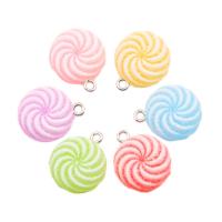 Resin Pendant Flat Round DIY mixed colors Approx Sold By Bag