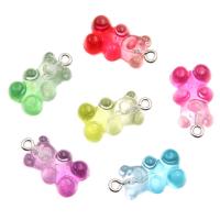 Resin Pendant, Bear, gradient color & DIY, more colors for choice, 12x21mm, Approx 100PCs/Bag, Sold By Bag