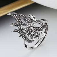 925 Sterling Silver Finger Rings, Peacock, Antique finish, fashion jewelry & Unisex, nickel, lead & cadmium free, 28mm, Sold By PC