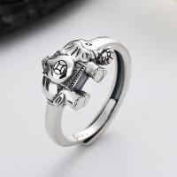 925 Sterling Silver Finger Rings Elephant Antique finish fashion jewelry & Unisex nickel lead & cadmium free 11mm Sold By PC