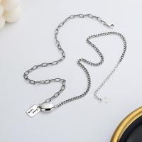 925 Sterling Silver Necklaces with 1.97inch extender chain Antique finish fashion jewelry & for woman nickel lead & cadmium free Length Approx 18.11 Inch Sold By PC