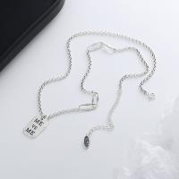 925 Sterling Silver Necklaces with 2.36inch extender chain Antique finish fashion jewelry & for woman nickel lead & cadmium free Length Approx 15.74 Inch Sold By PC