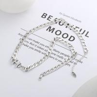 925 Sterling Silver Necklaces, with 1.18inch extender chain, Letter H, Antique finish, fashion jewelry & Unisex, nickel, lead & cadmium free, Length:Approx 15.74 Inch, Sold By PC