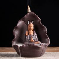 Backflow Incense Burner Purple Clay handmade for home and office & durable & with LED light Sold By PC