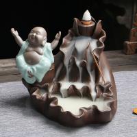 Backflow Incense Burner, Porcelain, half handmade, for home and office & durable & multifunctional, 160x150x140mm, Sold By PC