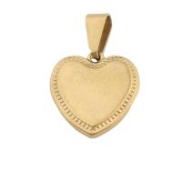 Stainless Steel Heart Pendants, 304 Stainless Steel, Vacuum Ion Plating, fashion jewelry & Unisex, golden, 17x16x2mm, Hole:Approx 5mm, Sold By PC