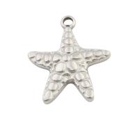 Stainless Steel Pendants, 304 Stainless Steel, Starfish, fashion jewelry & Unisex, original color, 23x19.50x2.50mm, Hole:Approx 2mm, Sold By PC