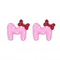Mobile Phone DIY Decoration, Resin, Letter M, epoxy gel, pink, 21x19mm, Approx 100PCs/Bag, Sold By Bag