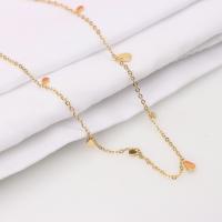 Titanstahl Halskette, mit Verlängerungskettchen von 5cm, Tropfen, Modeschmuck & für Frau, goldfarben, Länge:ca. 40 cm, verkauft von PC