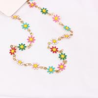 Titanstahl Halskette, mit Verlängerungskettchen von 5cm, Blume, Modeschmuck & für Frau & Emaille, farbenfroh, Länge:ca. 40 cm, verkauft von PC