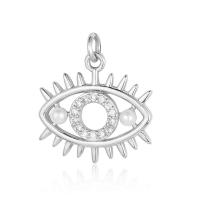 Evil Eye Pendants, Brass, plated, fashion jewelry & DIY & different styles for choice & micro pave cubic zirconia & enamel, more colors for choice, nickel, lead & cadmium free, Sold By PC