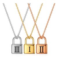 Titanium Steel Necklace Lock plated fashion jewelry & for woman Length Approx 50 cm Sold By PC