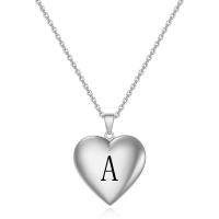Fashion Locket Necklace, Titanium Steel, with 5CM extender chain, Heart, silver color plated, fashion jewelry & different designs for choice & for woman, 29x29mm, Length:Approx 45 cm, Sold By PC