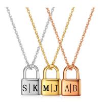 Titanium Steel Necklace, Lock, plated, fashion jewelry & different designs for choice & for woman, more colors for choice, 12x19mm, Length:Approx 50 cm, Sold By PC