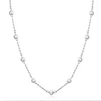 Titanium Steel Necklace, with Plastic Pearl, with 5CM extender chain, plated, fashion jewelry & for woman, more colors for choice, Length:Approx 47 cm, Sold By PC