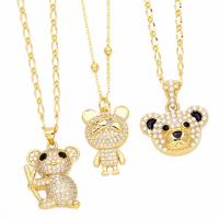 Cubic Zircon Micro Pave Brass Necklace, with 5cm extender chain, Animal, plated, fashion jewelry & different designs for choice & micro pave cubic zirconia, more colors for choice, nickel, lead & cadmium free, Length:45 cm, Sold By PC