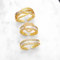 Cubic Zirconia Micro Pave Brass Ring, plated, fashion jewelry & different designs for choice & micro pave cubic zirconia, more colors for choice, nickel, lead & cadmium free, Inner Diameter:Approx 17mm, Sold By PC
