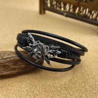 PU Leather Cord Bracelets with 304 Stainless Steel handmade fashion jewelry & for man nickel lead & cadmium free 1CM Length Approx 21 cm Sold By PC