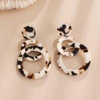 Boucle d'oreille bijoux acrylique, bijoux de mode & pour femme, plus de couleurs à choisir, 34x62mm, Vendu par paire