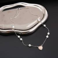 Zinc Alloy smykker halskæde, Heart, forgyldt, mode smykker & forskellige stilarter for valg & for kvinde & med rhinestone, nikkel, bly & cadmium fri, Solgt af PC
