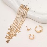 Zinc Alloy Drop Earrings Star fashion jewelry & for woman & with rhinestone nickel lead & cadmium free Sold By Set