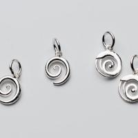 925 Sterling Silver Privjesak, Spirala, pozlaćen, možete DIY & različitih stilova za izbor, srebro, 11x9mm, Prodano By PC