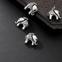 925 Sterling Silver Pendant, Elephant, Antique finish, DIY, silver color, 14.50x14.70x7.30mm, Sold By PC