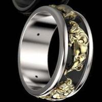 Zinc Alloy prst prsten, Zinek, á, různé velikosti pro výběr & pro muže, zlato, Prodáno By PC