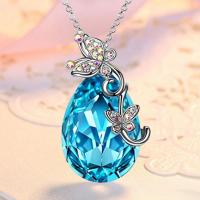 Zinc Alloy Jewelry Necklace with Glass fashion jewelry & with rhinestone nickel lead & cadmium free Length Approx 50 cm Sold By PC