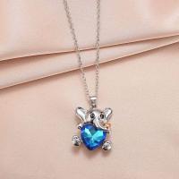 Zinc Alloy Jewelry Necklace with Glass fashion jewelry nickel lead & cadmium free Length Approx 50 cm Sold By PC