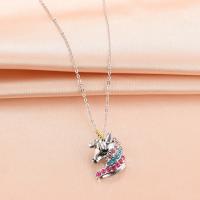 Zinc Alloy Jewelry Necklace fashion jewelry & with rhinestone silver color nickel lead & cadmium free 50cm Sold By PC