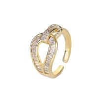 Brass Cuff Finger Ring, plated, adjustable & micro pave cubic zirconia & for woman, more colors for choice, 12x22mm, US Ring Size:5.5, Sold By PC