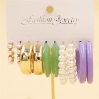 Ρητίνη Stud σκουλαρίκια που, με Πλαστικά Μαργαριτάρι & Κράμα ψευδάργυρου, χρώμα επίχρυσο, 5 τεμάχια & κοσμήματα μόδας & για τη γυναίκα, 6-40mm, Sold Με Ορισμός