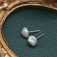 Freshwater Pearl Earrings Baroque fashion jewelry & for woman white 6-7mm Sold By Pair