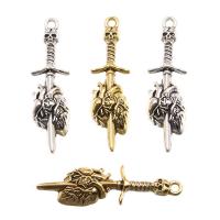 Tibetan Style Pendants, plated, vintage & DIY, more colors for choice, nickel, lead & cadmium free, 14x50mm, Approx 100PCs/Bag, Sold By Bag