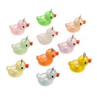 Resin Pendant, Duck, cute & DIY & luminated, more colors for choice, 23x19mm, Approx 100PCs/Bag, Sold By Bag