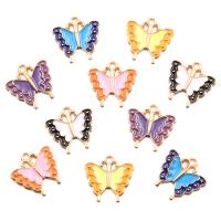 Tibetan Style Animal Pendants, Butterfly, KC gold color plated, DIY & enamel, more colors for choice, nickel, lead & cadmium free, 18x17mm, Approx 100PCs/Bag, Sold By Bag