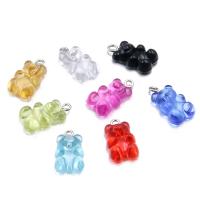 Resin Pendant, Bear, cute & DIY, more colors for choice, 11x22mm, Approx 100PCs/Bag, Sold By Bag
