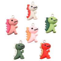 Resin Pendant, Dinosaur, cute & DIY, more colors for choice, 14x24mm, Approx 100PCs/Bag, Sold By Bag