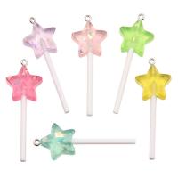 Resin Pendant, Lollipop, DIY, more colors for choice, 21x59mm, Approx 100PCs/Bag, Sold By Bag