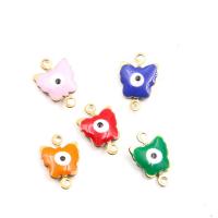 Evil Eye Connector, 304 Stainless Steel, Butterfly, Vacuum Ion Plating, DIY & enamel & 1/1 loop, more colors for choice, 8x13mm, Approx 100PCs/Bag, Sold By Bag