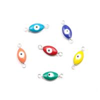 Evil Eye Connector, 304 Stainless Steel, Horse Eye, DIY & enamel & 1/1 loop, more colors for choice, 5x15mm, Approx 100PCs/Bag, Sold By Bag